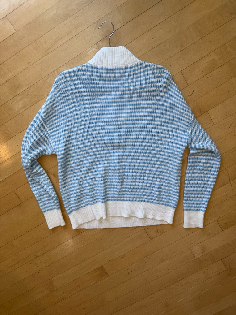 J. Society Blue/white stripe 1/2 zip sweater, M,  CB2618 - Picture 6 of 6